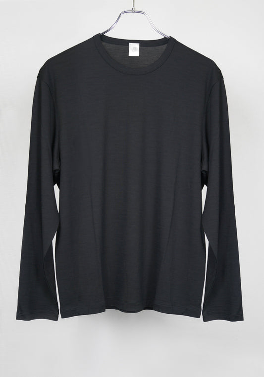 merino wool L/S BLACK-F